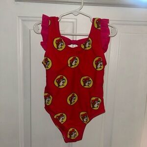 Buc-ee’s Beaver logo Girls Swimsuit 4t